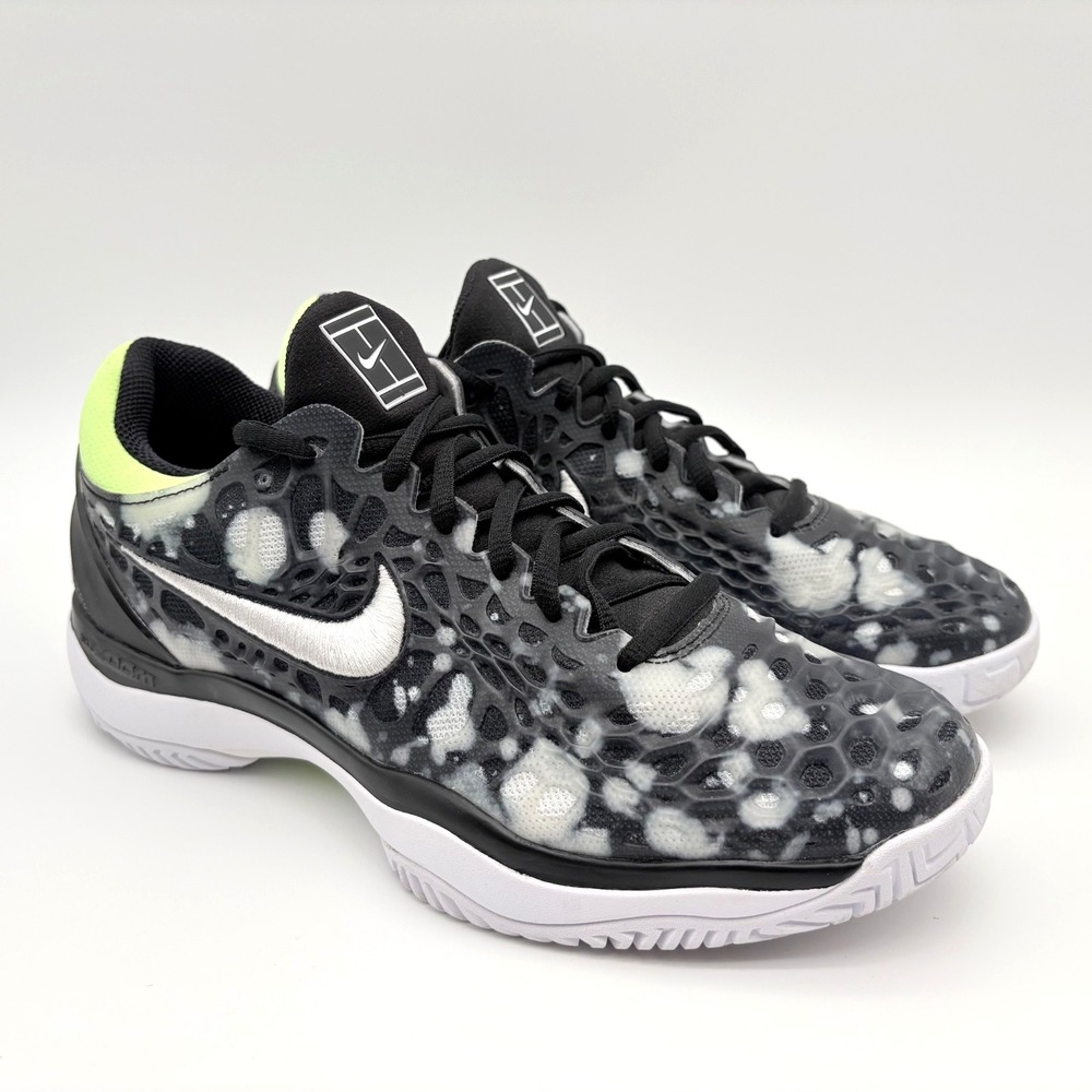 Nike Zoom Cage 3 HC Premium Tennis Shoes Mens Size 8 Black Volt Glow Lace Up